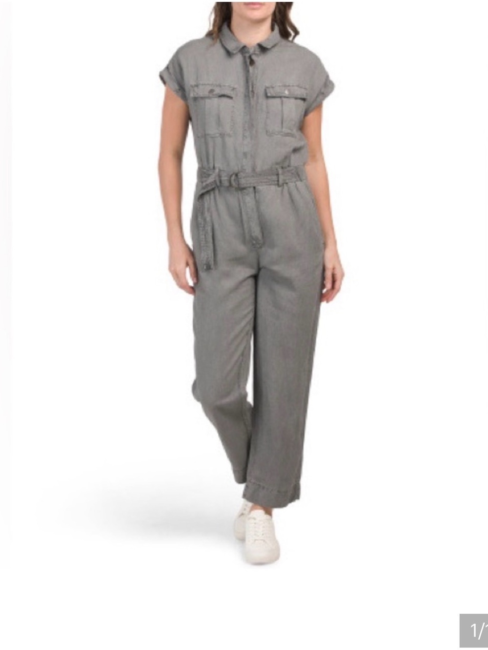 EUC - Nicole Miller New York size 14 washed charcoal grey jumpsuit.